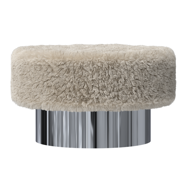 Zeon Ottoman - Rnd - Faux Fur Cover